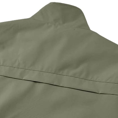 Fishing Vests for Men Lightweight Stand Collar Hiking Travel Vest - color: Army Green, size: X-Small