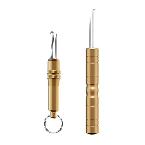 Retractable Fishing Hooks Extractor Hook Puller Fish Line Knotter Tool Fishing Hook Separator Aluminum Fish Line Remover Fishing Line Knotter Hook Needle Fishing Knot Tying Tool Fishing Knot Tying - color: Looper
