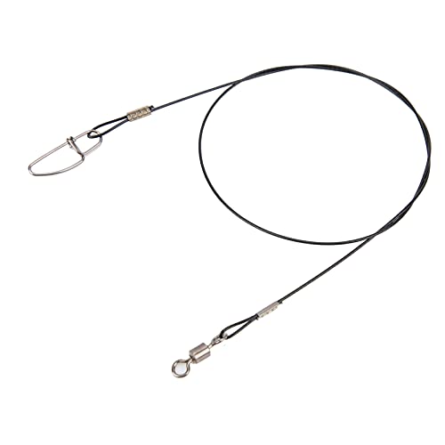 Anti Bite Fishing Line Steel Wire Leader with Rolling, Heavy Duty Fishing Wire Leash for Sea Enthusiasts - color: Black