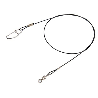 Anti Bite Fishing Line Steel Wire Leader with Rolling, Heavy Duty Fishing Wire Leash for Sea Enthusiasts - color: Black