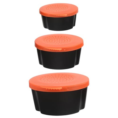 TEHAUX 3pcs Worm Bait Box for Fishing Live Bait Container with Breathable Holes, Pp Material, Easy to Clean and Optimal Protection, Portable Red Worm Holder for Outdoor Fishing