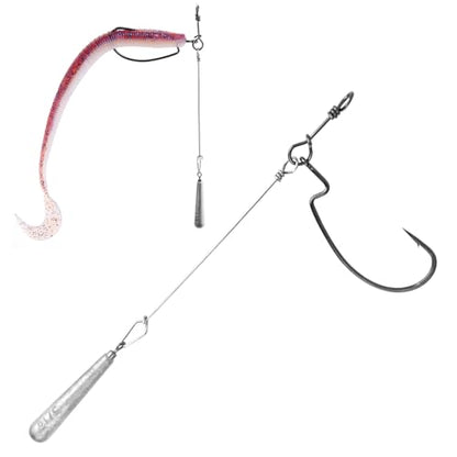 OJYDOIIIY Jika/Tokyo Rig (10/12 PCs) - Drop Shot Style Fishing Rigs with Weedless EWG Hooks (1/8 3/16 1/4 3/8 1/2oz) | Replaceable Hooks & Weights - color: Tokyo Rig, size: 1/2oz - 10Pack