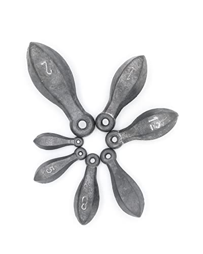 BLUEWING Bank Sinker 1LB/2LB/3LB/5LB/6LB Box Fishing Weights Saltwater Bullet Lead 1oz,2oz,3oz,5oz,8oz,10oz,12oz,16oz,32oz - style: #18 10oz, 5 Pack
