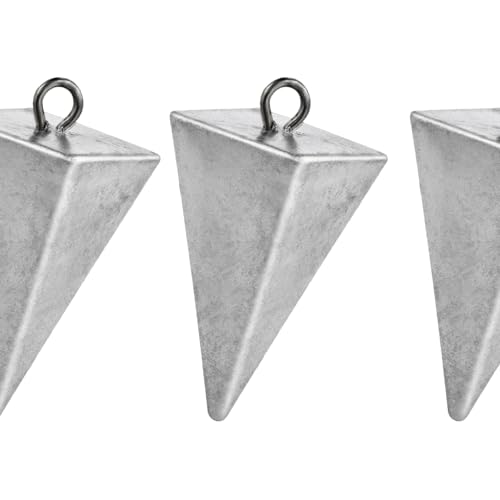 Dr.Fish Pyramid Sinkers Saltwater Lead Fishing Weight 1oz-32oz/2LB Triangle Surf Fishing Bank River Catfishing Pompano - size: 1oz-5 Pack