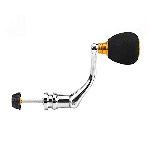 Keenso Reel Replacement Handle, Metal Rocker Arm Grip Spinning Metal Made hex Trunk Spinning Fishing Reel with EVA Premium Metal Comfortable and Anti-Slip - color: Gold, size: Medium