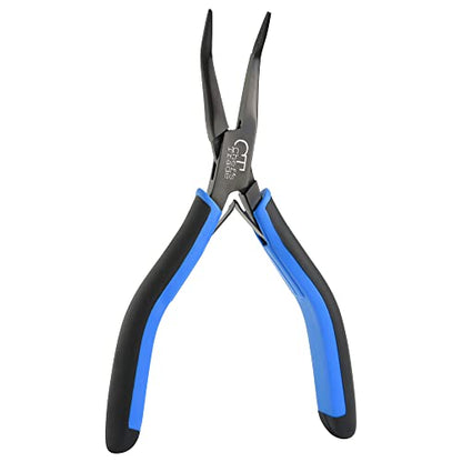 Fish Bone Pliers/Tweezers Stainless Steel Curved With Non-Slip Grip Black - color: Black
