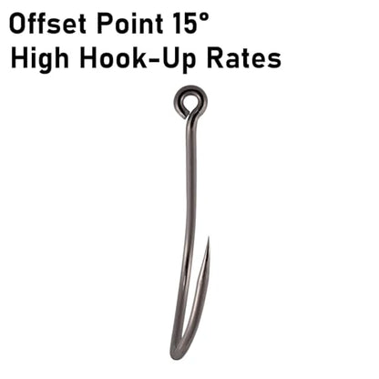 Dr.Fish 50 Pack Big River Bait Hooks Catfish Fishing Hooks Live Bait Offset Freshwater River Fishing Trotline Catfish Tackle - size: #8-50 Pack