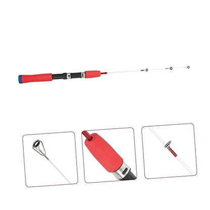 POPETPOP Portable Ice Fishing Rod Lightweight Short Winter Fishing Pole Metal Lure