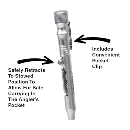 Retractable Fish Venting Tool with Pocket Clip – Durable Barotrauma Release Tool for Saltwater Fishing