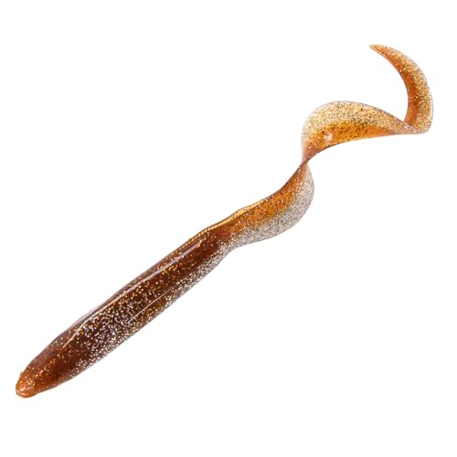 Dr.Fish 5 Pack Sand EEL Lures Saltwater Soft Fishing Lures Swimbait 6 Inch 3/8oz Surf Fishing Creature Baits Soft Plastic Artificial Ribbontail Worm - color: Brown Flash
