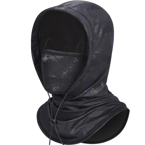 GXCROR Cooling Breathable Balaclava Face Mask Sun UV Protection Hood Shiesty Mask for Cycling Fishing Running - color: Black Camo