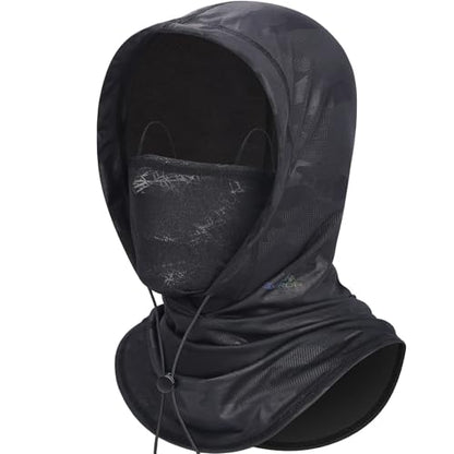 GXCROR Cooling Breathable Balaclava Face Mask Sun UV Protection Hood Shiesty Mask for Cycling Fishing Running - color: Black Camo