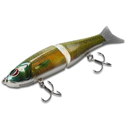Bassdash SwimShad Glide Baits Jointed Swimbait Bass Pike Salmon Trout Muskie Fishing Lure - color: Lake Chub, size: 7in/2.2oz