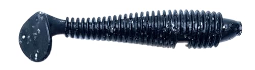 Phat Pak Baits - Phat Swimmer Keitech Style Paddletail Swimbait 2.8" 30ct Ribbed Scented Soft Plastic Bass Fishing Lure - color: Midnight Shad