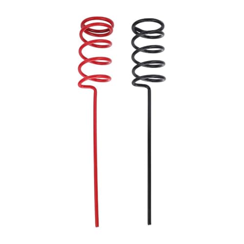 2 Pcs Fishing Rod Holder, Spiral Heavy Duty Metal Spiral Pole Stand Rack Bracket Ground Support Stand for Bank Fishing,11.8inch Length(Black&Red)