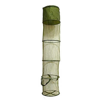 Wilove 5 Layers Fishing Net Trap Fish Basket Collapsible Portable Fish Cage Fishing Keep Net for Crayfish, Crab, Fishes, Fishing Accessories Tool,140cm x 30cm (55.1 x 11.8in)