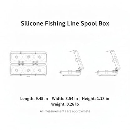 Clear Silicone Fishing Line Spool Storage Box, Tackle Organizer for Multiple Spools, Durable Protective Case (1 Pack)