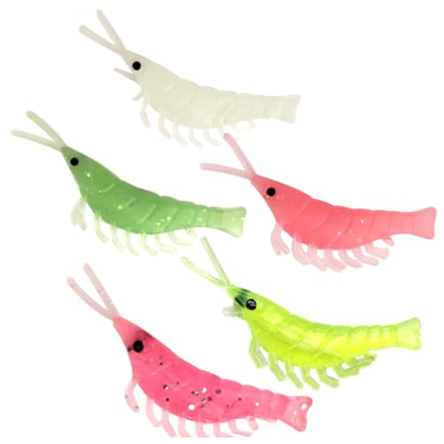 50pcs Shrimp Bait, Trout Bait Rubber Artificial Bait for Saltwater and Freshwater Fishing for Sturgeon Bass Trout