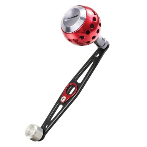 Power Handle, Aluminum Alloy Reel Rocker Arm with Knob, Replacement Part for Round Baitcasting Fishing Reel, 8x5mm Mounting Hole Repair Accessory