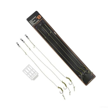 Fishing Hair Rigs Stainless Steel Carp Hooks with Swivel Curved Shank Barbed Fishhooks Pre Tied Fishing Line Set for Boilies Pellets Floating Baits Angling Terminal Tackle(1pack #4) - color: 1pack #4