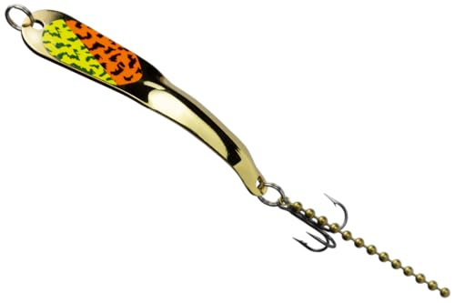 IRON DECOY Steely Fishing Lure Spoon, Casting, Trolling, Jigging, Ice, Lake, River, Stream, Freshwater, Trout, Bass, Walleye, Salmon, Crappie, Pike - color: Firetiger, size: 1/2 OZ