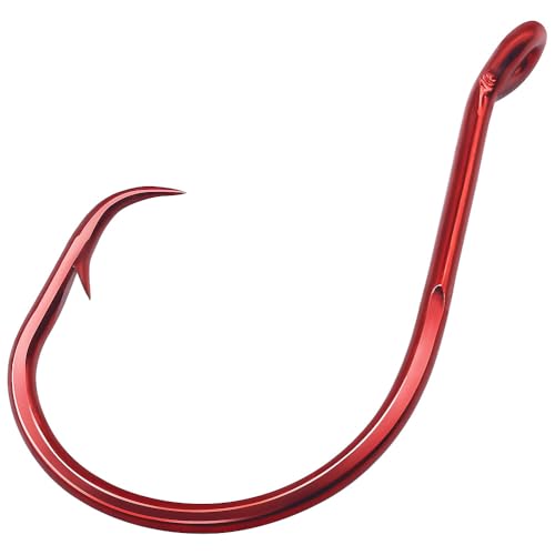 XFISHMAN Circle-Hooks-Fishing-Equipment-Octopus-Hooks-Saltwater-50 Pack #1 –12/0 - color: Red, size: 1/0 50-Pack