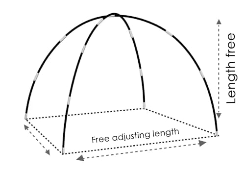 DIY Tent Pole, Replacement Tent Pole, Greenhouse Hoops,Telescopic Rod,Long Approximately 52ft, Diameter - 6.5mm,36 Packs, for Hiking Camping Backpacking Tent - color: 17 inches- 36 packs( black)