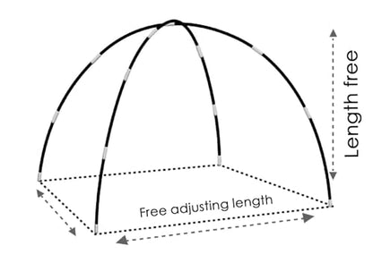 DIY Tent Pole, Replacement Tent Pole, Greenhouse Hoops,Telescopic Rod,Long Approximately 52ft, Diameter - 6.5mm,36 Packs, for Hiking Camping Backpacking Tent - color: 17 inches- 36 packs( black)