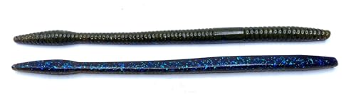 Phat Pak Baits - Slinky Worm Zoom Trick Worm Style Straight Tail Floating Worm Bass Fishing Lure 20ct 6.5" - color: Bama Bug