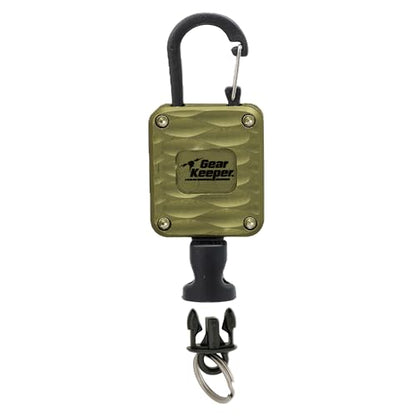 Gear Keeper Micro Retractor Super Zinger - Retractable Tether for Fishing Accessories - Fishing Pliers, Nippers, Forceps & More - Mount with QC Split Ring Accessory - USA Made - style: Carabiner
