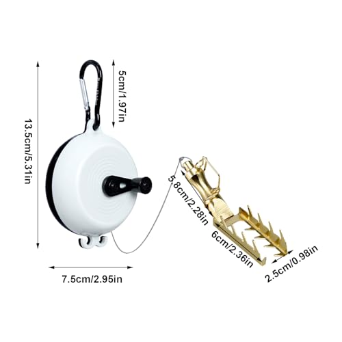 Fishing Lure Retriever - Durable Body, Rescue Tackle Tool, Bait Saver Device, 9.84ft PE Rope Longtail Fishing Accessory | for Saltwater Freshwater Angling Boat Pier River Lake - color: black and white