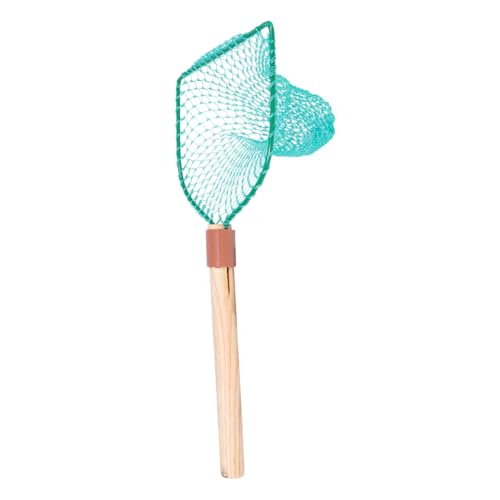Kichvoe Wood Handle Fishing Net with Large Mesh 30cm Wooden Frame Landing Net for Freshwater Fish Wear-Resistant Suitable for Home and Outdoor Fishing