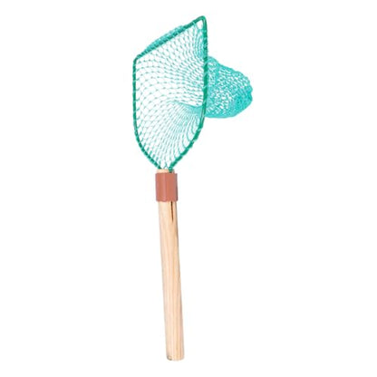 Kichvoe Wood Handle Fishing Net with Large Mesh 30cm Wooden Frame Landing Net for Freshwater Fish Wear-Resistant Suitable for Home and Outdoor Fishing