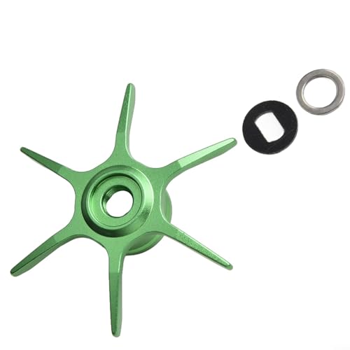 Modified Star Brake For Abu Garcia Max Series B3/B4/P3/P4/P5 Fishing Reel, 6-Star Drag Adjustment Knob, Aluminum Alloy DIY Replacement Part (left hand green) - color: green, size: left hand
