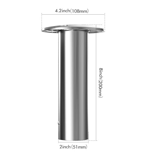 Boat Fishing Rod Holder,2Pcs 15/30/90 Degree Stainless Steel 316 Flush Mount Rod Holders for Fishing Boat,with PVC Cap,Inner Tube and Gasket - color: Black Insert, size: 90 Degree