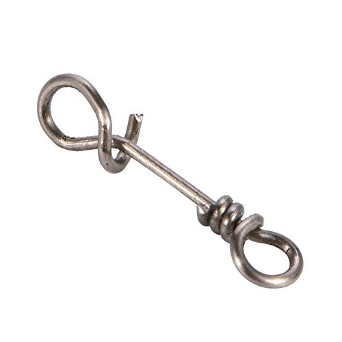 Zetiling Fastach Clips,Fishing Clip Fast Snaps Stainless Steel Fishing Swivel Snap Fishing Rolling Barrel Swivel Snap Swirl Connector Fishing Lures Leaders Accessories 50Pcs - color: 4#