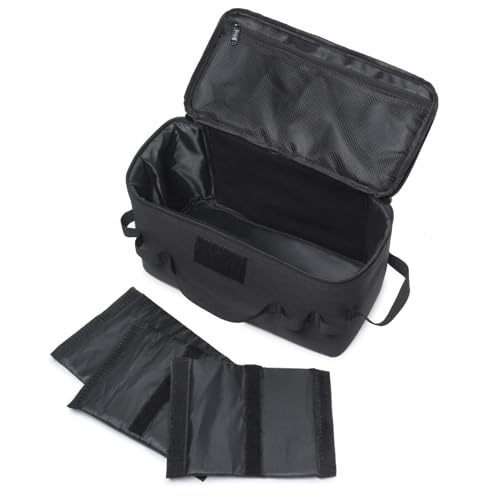 Fishing Tackle Bag Outdoor Camping Cookware Tool Bag Portable Large Capacity Tote Storage Bag Picnic Tactical Soft Case (Black(13.38''L x 6.69''W x 7.48''H)) - color: Black(13.38''L x 6.69''W x 7.48''H)