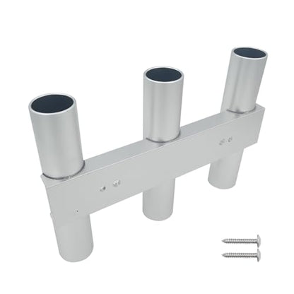 ISURE MARINE Aluminum Fishing Boat Rod Holder, 3 Link Tube Aluminum Rod Rack, Wall-Mounted Fishing Rod Holders ,Tubes Linked Fishing Rod Rack for Garage Boats & Yacht
