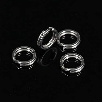 GREATFISHING 200PCS High Strength Heavy Stainless Steel Split Ring Lure Connector Swivels Snap with Fishing Pliers 30lb to 120lb Test - color: 200pc 5-9MM Ring With Plier