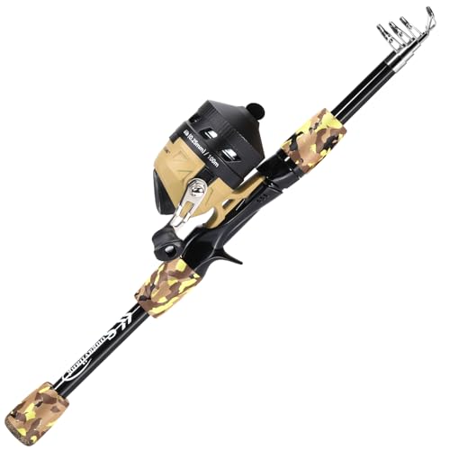 Sougayilang Kids Fishing Rod and Reel Combo,Light Weight Fishing Pole with Spincast Fishing Reel Tackle Bag Lures for Youth,Girls and Boys Good Starter Fishing Kit - color: Light Yellow