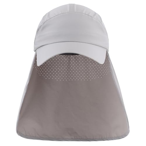 Connectyle Men's Sun Hat with Neck Flap Adjustable Breathable UPF 50+ Sun Protection Baseball Cap for Fishing Hiking Golfing - color: Light Grey