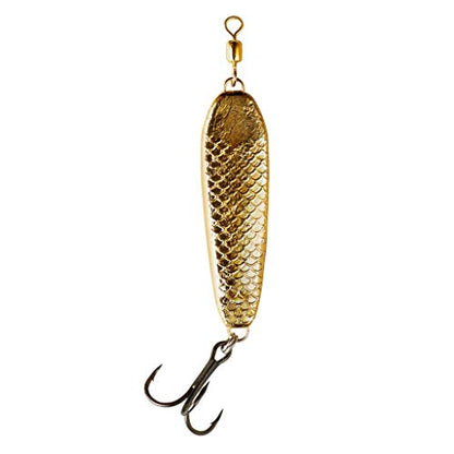 War Eagle Jigging Spoon Fishing Lure with Built-in Swivel and EWG Treble Hook - color: Gold, size: 1/2 oz