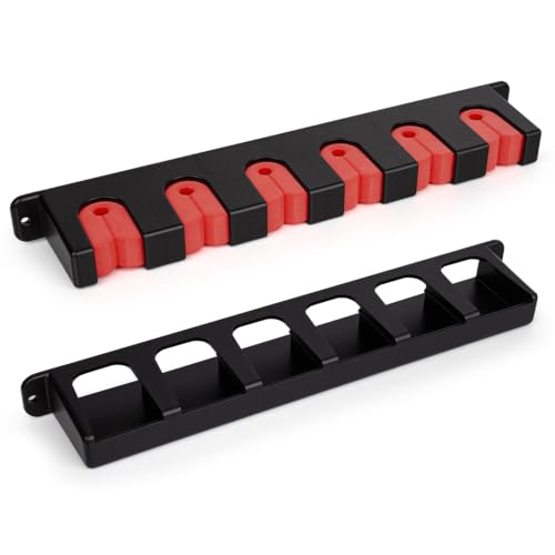 Axlksia Fishing Rod Holder Wall Mount, 1 Pair Fishing Pole Holders for Garage, Boats, 6 Fishing Rod Storage Racks (Vertical Red) - color: Vertical Red