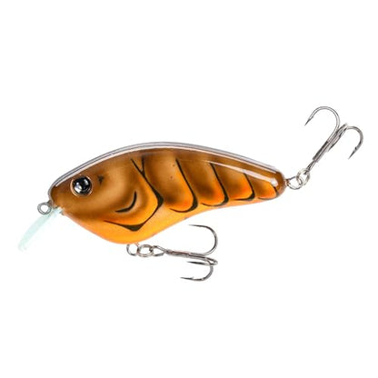 Strike King Hardliner Fishing Lure, Flat Sided Crankbait, Circuit Board Lip, Extra Tight Wobble, Size 4 Treble Hooks - color: Brown Gourd