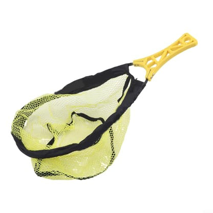 Foldable Fly Fishing Net, Rubber Mesh Landing Net for Trout, Anti Hook Catch and Release Net, Lightweight Portable Stream Hand Net with Waist Mount - color: yellow