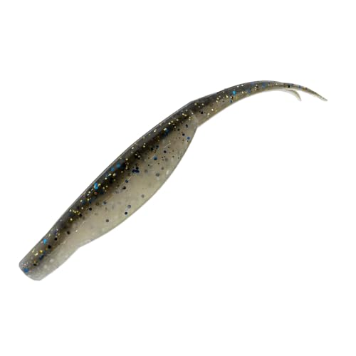 Pulse Minnow Bait for Bass Fishing, 4.7" Soft Twin Tail Lures with Fast Kicking Action, Shrimp Scented & Salt Infused, Ideal for Drop Shot & Jig Head, 10-Pack - color: Smoke Blue Flake