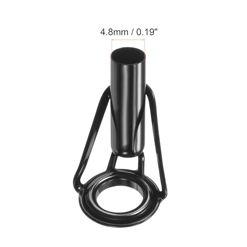 PATIKIL Tube Dia Fishing Rod Tips Repair Kit, Stainless Steel Black Guide Ring for Fishing - size: 4.8mm