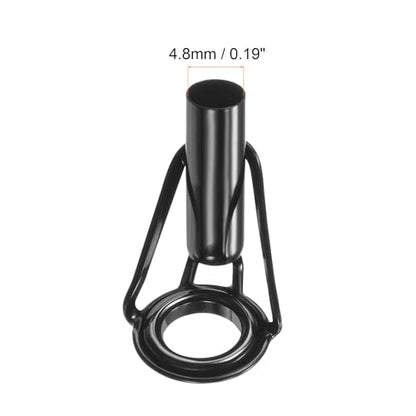 PATIKIL Tube Dia Fishing Rod Tips Repair Kit, Stainless Steel Black Guide Ring for Fishing - size: 4.8mm