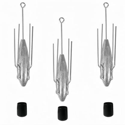 3Pcs Sputnik Sinkers Fishing Weights Sinkers Surf Casting Fishing Sinkers Lead Weights Sinkers Long Tail Fishing Weights Drop Shot Sinkers for Saltwater Catfish Beach Sand Ocean-1oz - size: 1oz