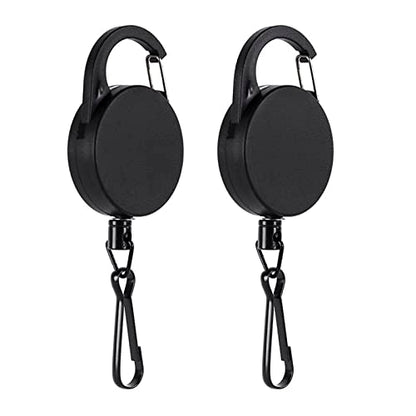 Starsouce 2PCS Fly Fishing Zinger Retractors with Retractable Buckle Stainless Steel Easy Pull Fishing Line Clipper Retractors